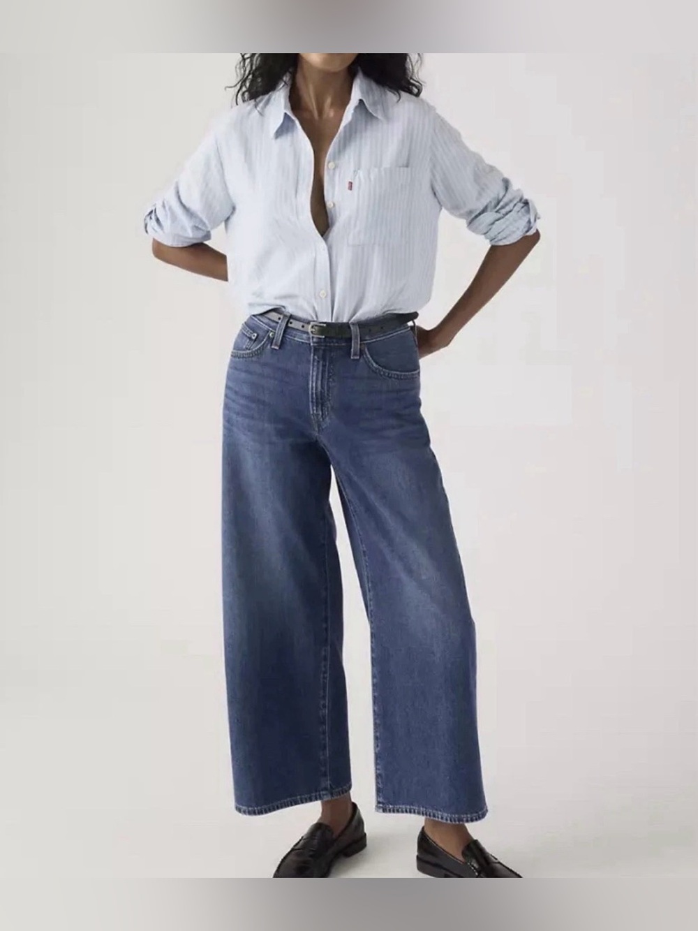 Levi Women’s 27x27 Middy Wide Leg Ankle Jeans Lightweight Non Stretch Denim